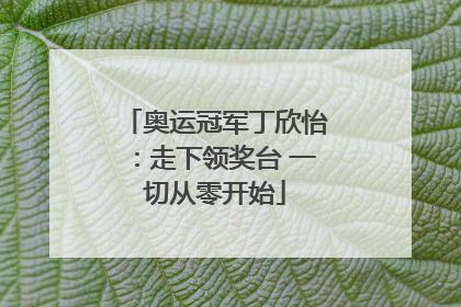 奥运冠军丁欣怡：走下领奖台 一切从零开始