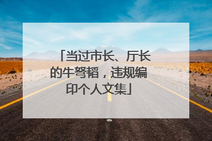 当过市长、厅长的牛弩韬，违规编印个人文集