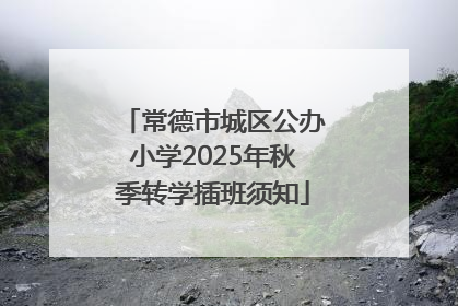 常德市城区公办小学2025年秋季转学插班须知