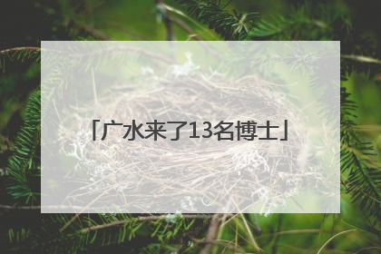 广水来了13名博士