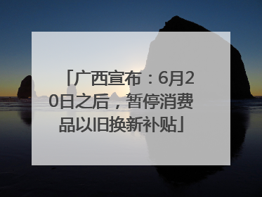 广西宣布：6月20日之后，暂停消费品以旧换新补贴