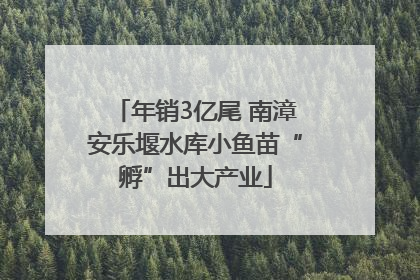 年销3亿尾 南漳安乐堰水库小鱼苗“孵”出大产业