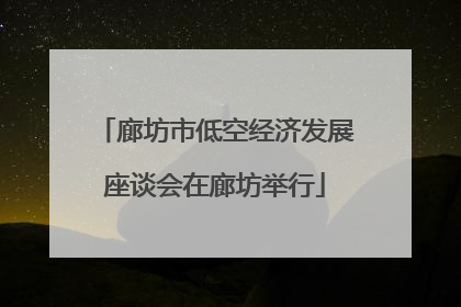 廊坊市低空经济发展座谈会在廊坊举行