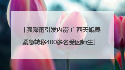 强降雨引发内涝 广西天峨县紧急转移400多名受困师生