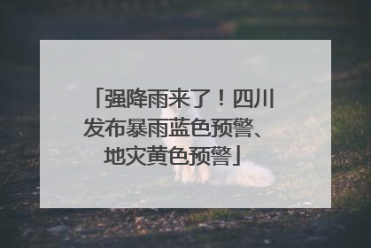 强降雨来了！四川发布暴雨蓝色预警、地灾黄色预警