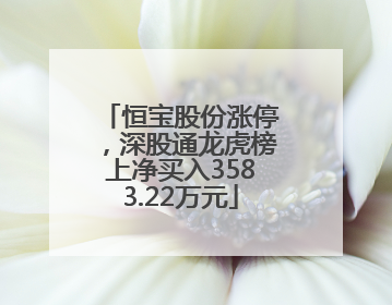 恒宝股份涨停，深股通龙虎榜上净买入3583.22万元