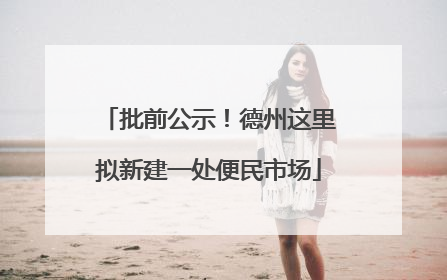 批前公示！德州这里拟新建一处便民市场
