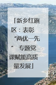新乡红旗区：表彰 “两优一先” 专题党课赋能高质量发展