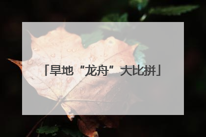 旱地“龙舟”大比拼