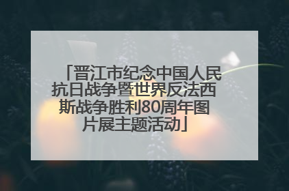 晋江市纪念中国人民抗日战争暨世界反法西斯战争胜利80周年图片展主题活动