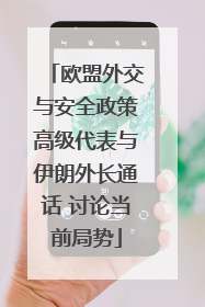 欧盟外交与安全政策高级代表与伊朗外长通话 讨论当前局势