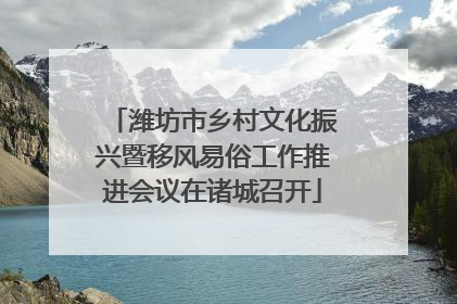 潍坊市乡村文化振兴暨移风易俗工作推进会议在诸城召开
