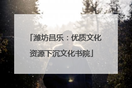 潍坊昌乐：优质文化资源下沉文化书院