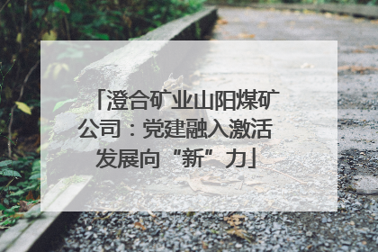 澄合矿业山阳煤矿公司：党建融入激活发展向“新”力