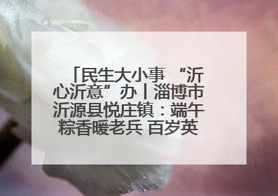 民生大小事 “沂心沂意”办丨淄博市沂源县悦庄镇：端午粽香暖老兵 百岁英雄述峥嵘