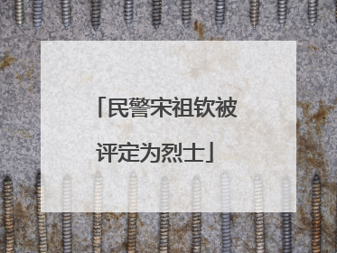 民警宋祖钦被评定为烈士
