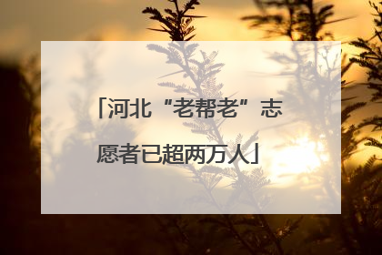 河北“老帮老”志愿者已超两万人