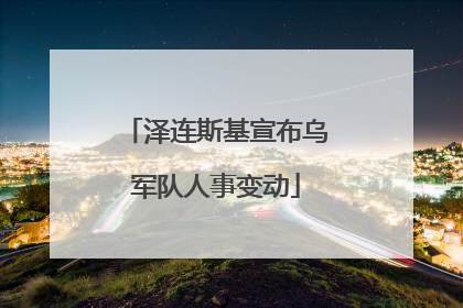 泽连斯基宣布乌军队人事变动