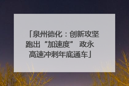 泉州德化：创新攻坚跑出“加速度” 政永高速冲刺年底通车