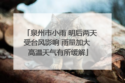 泉州市小雨 明后两天受台风影响 雨量加大 高温天气有所缓解