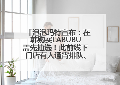 泡泡玛特宣布：在韩购买LABUBU需先抽选！此前线下门店有人通宵排队、吵架动手
