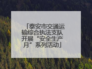 泰安市交通运输综合执法支队开展“安全生产月”系列活动