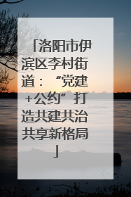 洛阳市伊滨区李村街道：“党建+公约”打造共建共治共享新格局