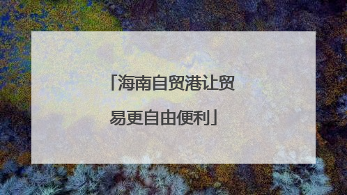 海南自贸港让贸易更自由便利