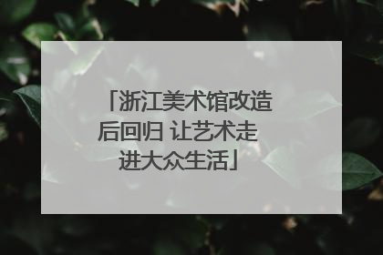 浙江美术馆改造后回归 让艺术走进大众生活