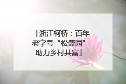 浙江柯桥：百年老字号“松盛园”助力乡村共富