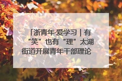 浙青年·爱学习｜有“笑”也有“理”太湖街道开展青年干部理论宣讲“开放麦”