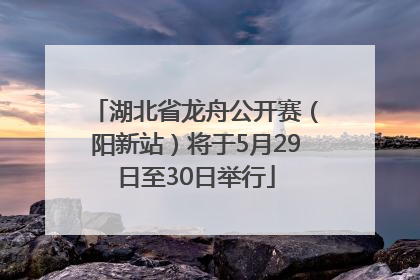 湖北省龙舟公开赛（阳新站）将于5月29日至30日举行