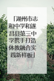 湖州市志和中学和遂昌县第三中学携手打造体教融合实践新样板