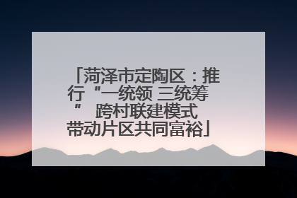 菏泽市定陶区：推行“一统领 三统筹” 跨村联建模式 带动片区共同富裕