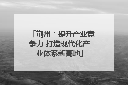 荆州：提升产业竞争力 打造现代化产业体系新高地