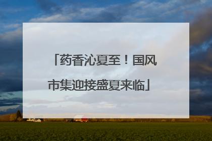 药香沁夏至！国风市集迎接盛夏来临