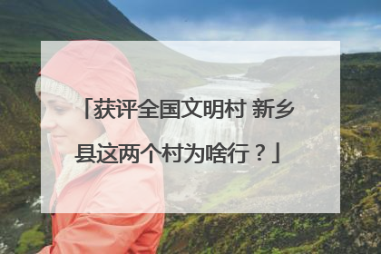 获评全国文明村 新乡县这两个村为啥行？