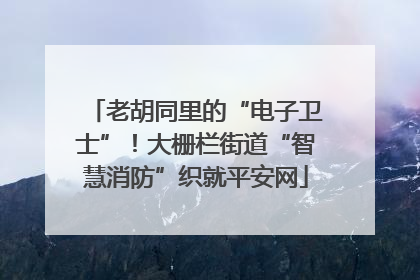 老胡同里的“电子卫士”！大栅栏街道“智慧消防”织就平安网