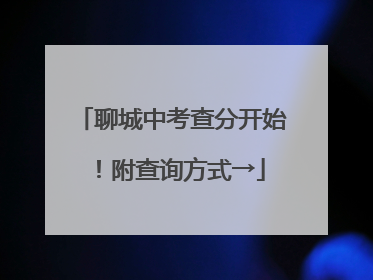 聊城中考查分开始！附查询方式→
