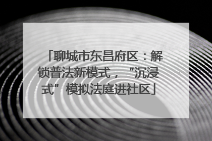 聊城市东昌府区：解锁普法新模式，“沉浸式”模拟法庭进社区