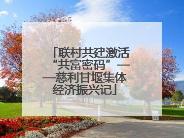 联村共建激活“共富密码”——慈利甘堰集体经济振兴记