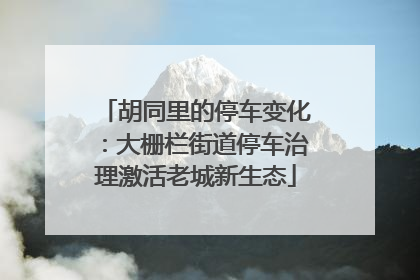 胡同里的停车变化：大栅栏街道停车治理激活老城新生态