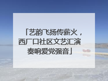艺韵飞扬传薪火，西厂口社区文艺汇演奏响爱党强音