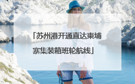 苏州港开通直达柬埔寨集装箱班轮航线