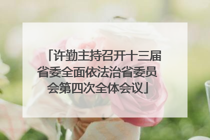 许勤主持召开十三届省委全面依法治省委员会第四次全体会议