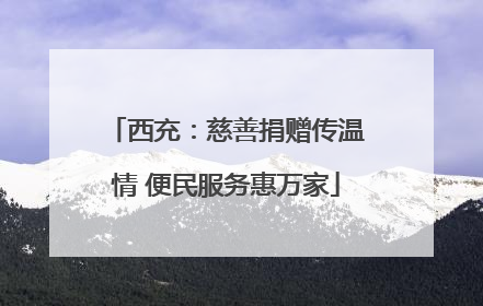 西充：慈善捐赠传温情 便民服务惠万家