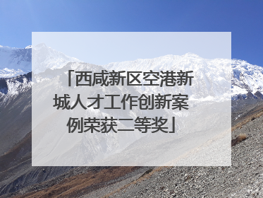 西咸新区空港新城人才工作创新案例荣获二等奖