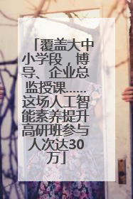 覆盖大中小学段，博导、企业总监授课……这场人工智能素养提升高研班参与人次达30万
