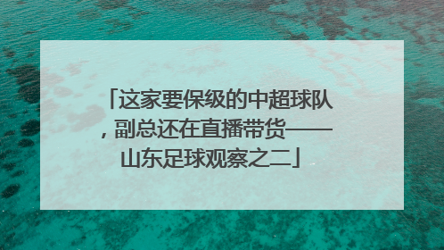 这家要保级的中超球队，副总还在直播带货——山东足球观察之二
