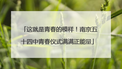 这就是青春的模样！南京五十四中青春仪式满满正能量